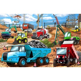 HUADADA HUADADA Puzzles for Kids Ages 4-8, Construction Vehicles 100 Piece Puzzles for Kids Educational Jigsaw Puzzles Toys for Boys and Girls Age 4, 5, 6, 7, 8-10 Years Old (15" x 10")