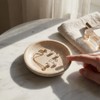 Voxionix Travertine Jewelry Dish, 5.5 Inch Trinket Dish & Jewelry