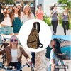 Yrebyou Leopard Print Sling Bag for Women Travel Sling Backpack