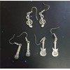 3 Pairs Guitar, Microphone, and Treble Clef Earrings Set -