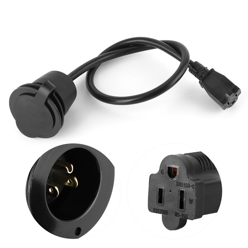15A Power Inlet Port Plug with Integrated 20in Extension Cord