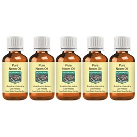 Devprayag Pure Neem Oil (Azadirachta Indica) Natural Therapeutic Grade Cold Pressed (Pack of Five) 100ml x 5 (16.9 oz)