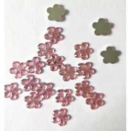 Unbranded CraftbuddyUS 100pcs 10mm PINK Flat Back Flower Acrylic Rhinestone Gems DIY