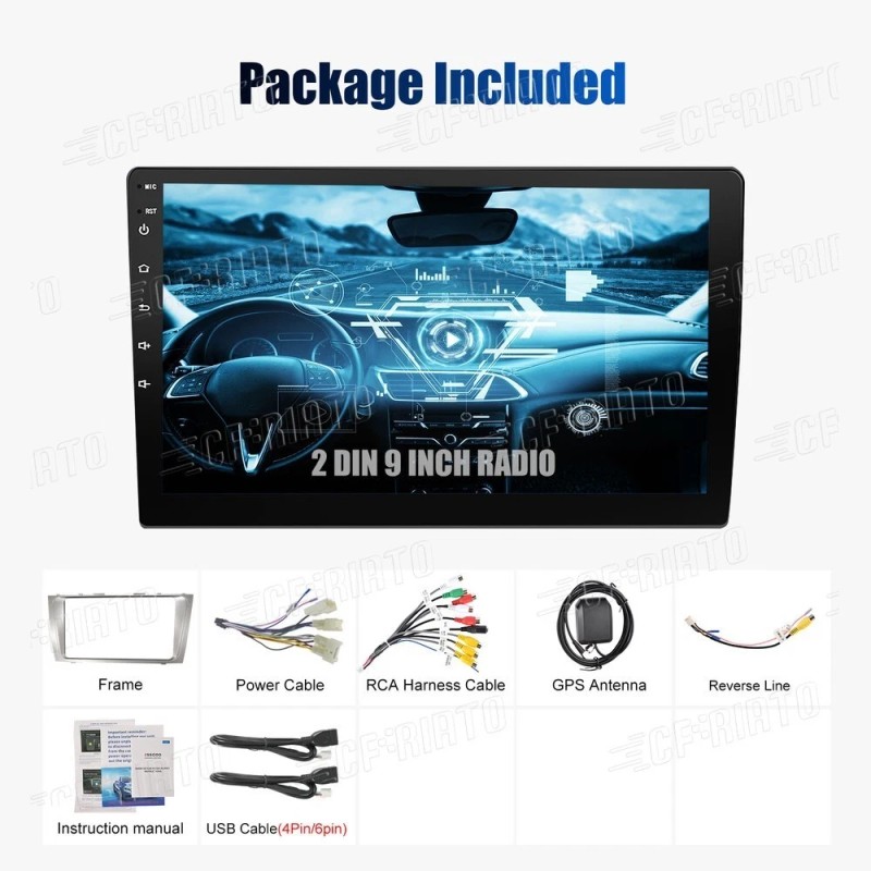 CFRIATO Android 15 Apple CarPlay For Toyota Camry 2007-2011 Car
