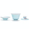 Hormsdar Yixing Handmade Celadon Colorful Koi Fish Gaiwan,Chinese Gongfu Tea
