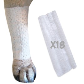 PawFlex Protective Sleeve Tubular Cover - Bandages - for Dogs Cats and Other Pets First Aid Wound Care Comfortable Non-Adhesive Breathable & Water Resistant 18 Strips (yields 36-54 Covers)-(Large)