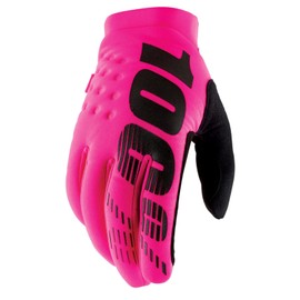 100%, Brisker Gloves, Adult, L, Neon Pink