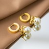 DIAMANTIO Elegant 18K Gold Plated Pearl Drop Earrings for Women
