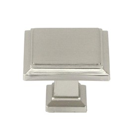 Kingsman Roma Series 1-1/4 in. (32mm) Square Soild Zinc Alloy Cabinet Knob (10, Brushed Nickel)