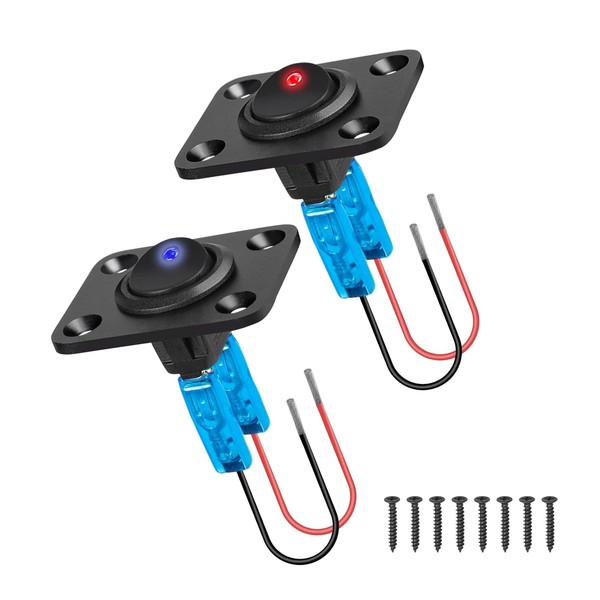 12V Waterproof Switch On Off: 2Pcs Round Rocker Toggle Switch