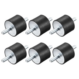 sourcing map M8x23mm Rubber Mounts, 6pcs Anti Vibration Isolator Studs Shock Absorber Male for Air Compressors, Garage Motor, Diesel Engines, 40x30mm