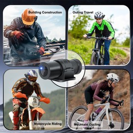 VSYSTO Helmet Camera, WiFi HD 1080P 150° Wide Angle Lens Intelligent Vibration Detection Power on/Off, Starlight Night Vision Waterpoof Bike Motorcycle Helmet Dash Camera, G-Sensor (Black)