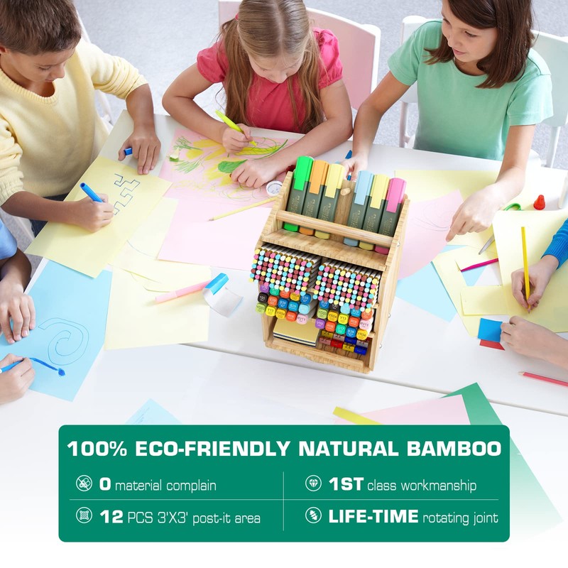 DF DARFOO Bamboo Desk Organizer Storage Accessories - Ultra-large 13