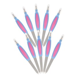 OHPHCALL 10pcs Double-Sided Stainless Steel Nail Files Professional Manicure Pedicure Tools for Nail Art Smoothing and Shaping Grinding Rods for Home Salon Use