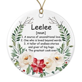 Leelee Noun Ornament, Family Definition, Leelee Definition Ornament, Christmas Ornament for Leelee, Leelee Gifts, Chirstmas Tree Ornament Printed on Both Sides