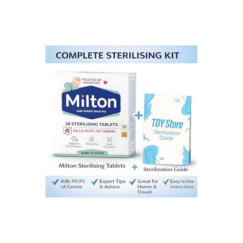 MiltonBaby 28 Sterilising Tablets - TDY Bundle Including TDY Steralization