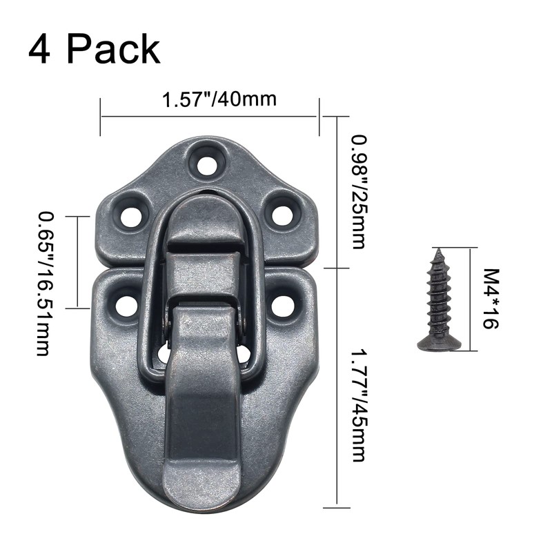 Cionyce 4 Pack Chest Latches Hardware Black Hasp Latch Vintage