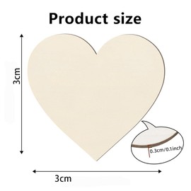 Wooden Hearts, 100pcs Wooden Hearts for Crafts Unfinished Small Woodens Heart for Crafts Woodens Heart for Guest Book for Birthday Party Wedding Christmas Decoration(3CM)