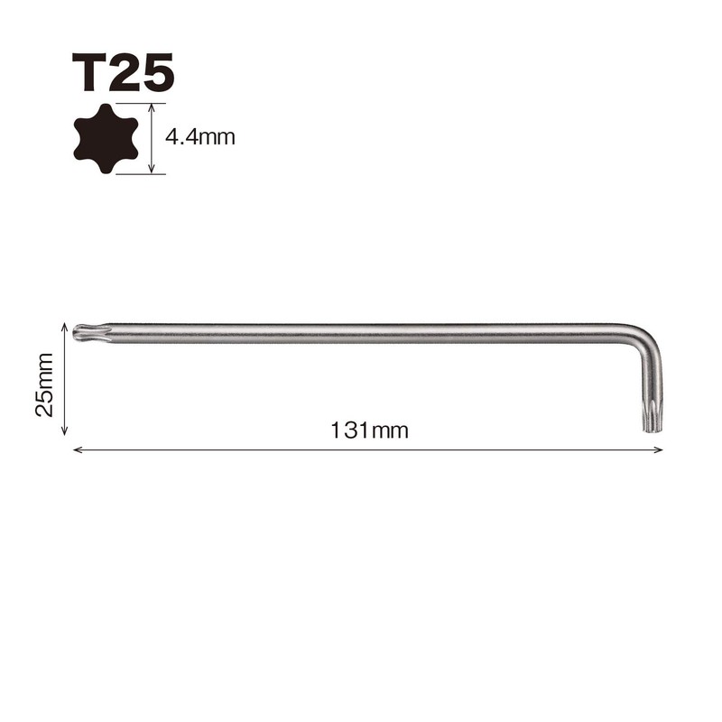 Vessel 8500BTX Torx L-Type Wrench T25 Ball End Type
