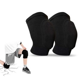 1 Par Rodilleras Deportivas para Niño, Antideslizante Protector de Rodilla Baloncesto, El Diseño Antisísmico de Esponja Gruesa Previene Efectivamente Caídas, Ideal para Juegos Pelota (Negro, Talla S)