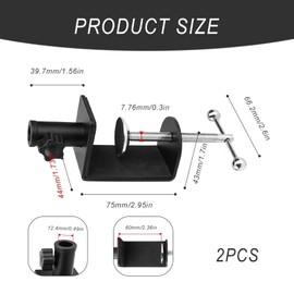 0XBIT Desk Clip for Microphone, Pack of 2 Adjustable Table Clamps, C-Clamp Base with Sponge Pad, Stable Installation, Suitable for Cantilever Stand, Microphone Stand