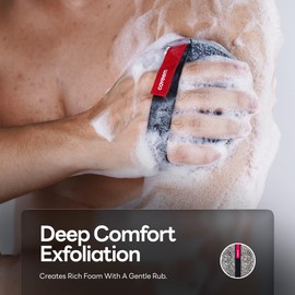 Caveem Exfoliating Body Scrubber, Extra Rough Shower Exfoliator Sponge, Body Exfoliating Sponges for Remove Dead Skin, Bath and Body Exfoliate Buffer, Round Sponge for Women (2 Pack)