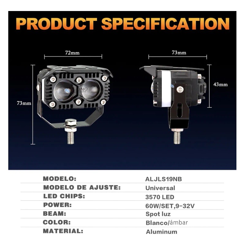 Par Faros Lupa Y Rectang Empotrar Y Hi/lo Super Beam