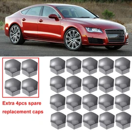 24pcs Wheel Nut Cap 17mm Wheel Bolt Nut Caps Covers, Hexagonal Tire Nut Covers with Removal Tool Set for Cars(Gray)