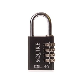 Squire CSL40 Black Die-Cast Combination Padlock 40mm