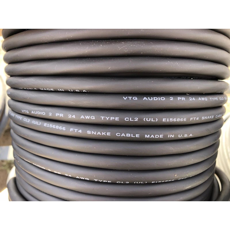 VTG Audio 2 Channel / Pair Bulk Microphone Snake Cable