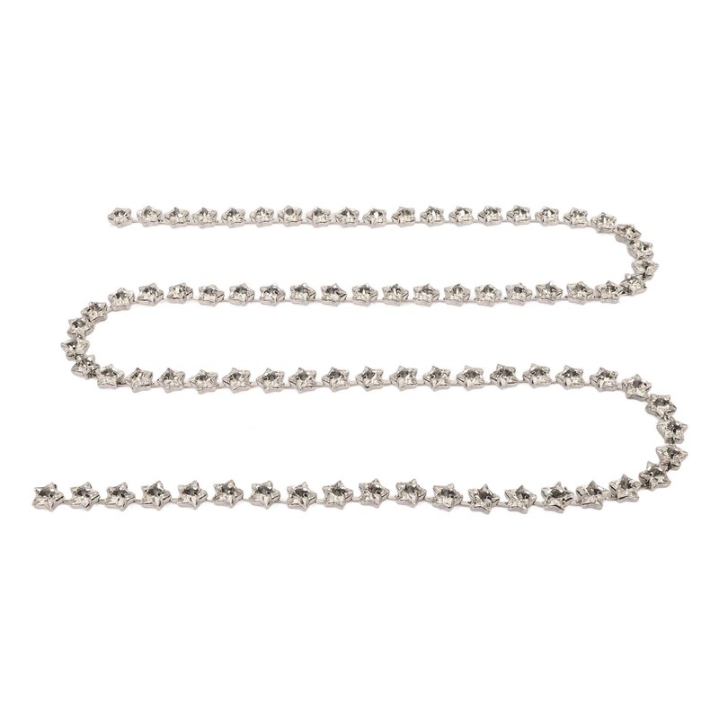 1 Yard Star Rhinestone Trim Chain 0.4in Width DIY Cuttable