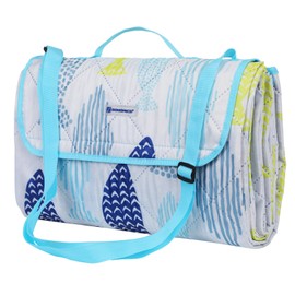 SONGMICS GCM80UW Washable Outdoor Picnic Blanket Foldable to Bag with Shoulder Strap, Lightweight Camping Blanket, Ideal for Travel, Insulated 195 x 150 cm