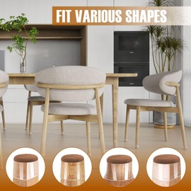 Soundbox Chair Leg Floor Protectors - 16-Pack, Non-Slip Felt Pads, Noise Reducing & Eco-Friendly, Transparent Design, Fits Round, Square, Rectangular Legs, S Size