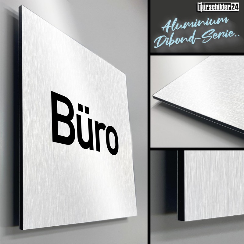 Türschilder24 Aluminium Dibond Door Sign 120 x 120 x 3