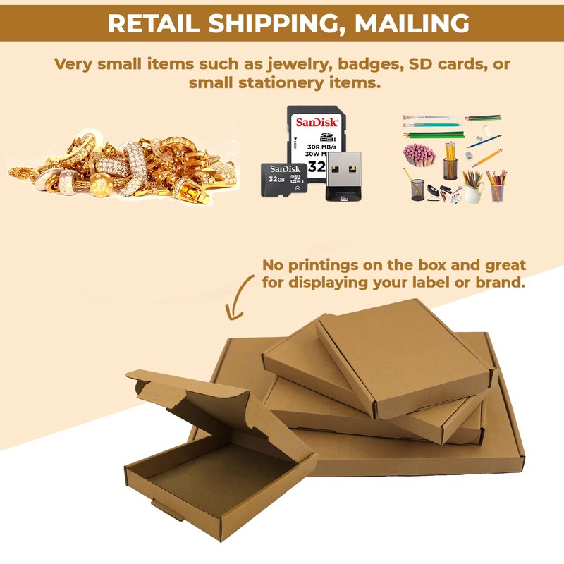 AKAR Brown Mini C7/A7 Large Letter Size Box, 101x101x20mm -