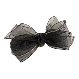 Mikinona 1pc Hair Clips for Headwear Women Clip Chic Bow Hairpin Organza Barrettes Headdress Rhinestone Hairpins for Lady