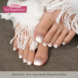 DANNI & TONI Halb ausgehärtete Gel Nagelfolien (Frosty Veil) transparent weiß Glänzend Nagelset uv Gel Pedi Wraps Fußnägel Nagelfolie Pediküre Wraps 37 Aufkleber