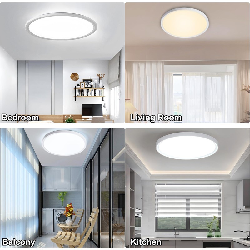 MOLVCE Ceiling Light LED Ceiling Light Flat Round 36 W