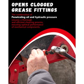 STBCIUGR Grease Fitting Cleaning Tool, Grease Fitting Cleaner, Flushing Out Hardened Grease from Fittings, Pins, Shafts, Bushings, and Joints and More (Red)