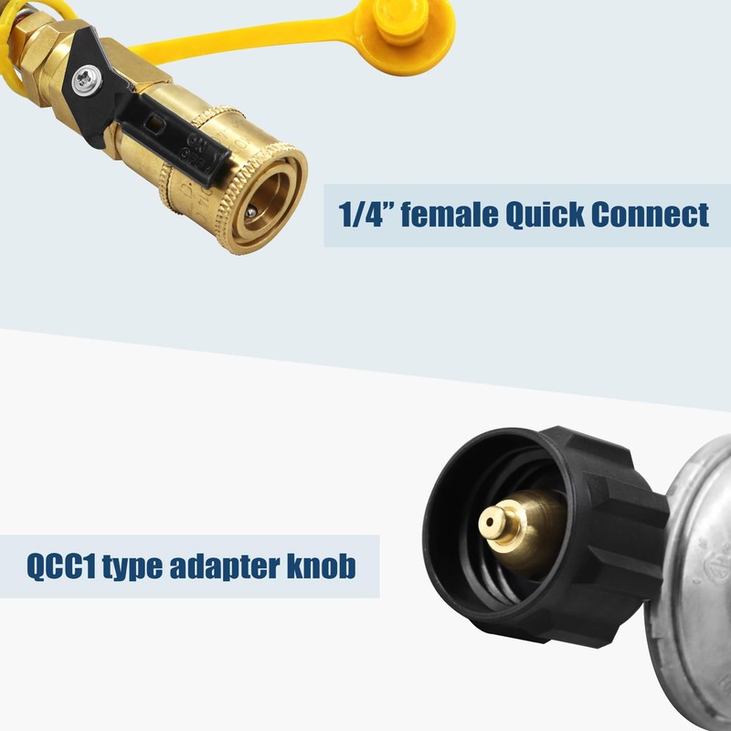 Magula Propane Quick Connect Adapter,1/4 in Propane Gas Grill Regulator
