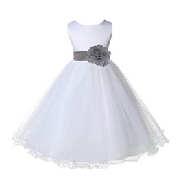 ekidsbridal White Tulle Rattail Edge Flower Girl Dress Wedding Tulle 829S 6