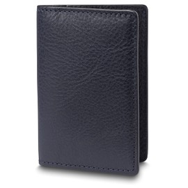 Bosca Navayo Card Case All Leather Wallet Blue-Black