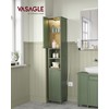 VASAGLE VASAGLE Tall Bathroom Cabinet with Lights, Slim Bathroom Storage
