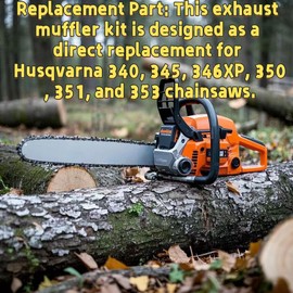 544028301 Exhaust Muffler Kit for Husqvarna 340, 345, 346XP, 350, 351, 353 Chainsaws