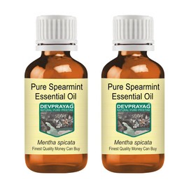Devprayag Pure Spearmint Essential Oil (Mentha spicata) Natural Therapeutic Grade Steam Distilled (Pack of Two) 100ml X 2 (6.76 oz)