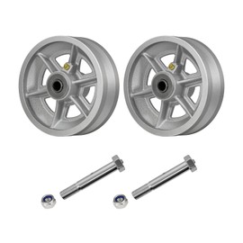 LONGRUNFORU 6" X 2" Sliding Gate Wheels, （2 Pack）Cast Iron V Groove Wheel with Roller Bearing-1000 lbs Capacity, Rolling Gate Wheels, Sliding Gate Casters, Gate wheels for Metal Tube Gate, Silver