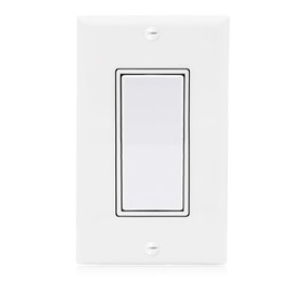 Maxxima 3 Way Decorative Wall Light Switch On/Off White 15A, Soft Touch Rocker Light Switch Wall Plates Included (10 Pack)