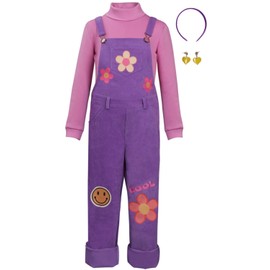 YANVS Kids Girls Turning Abby Cosplay Costume Flower Print Jumpsuit with Headband Outfit for Child,Large