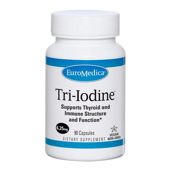 EuroMedica Tri-Iodine, 6.25mg, 90 Capsules - Potassium Iodide, Sodium Iodide