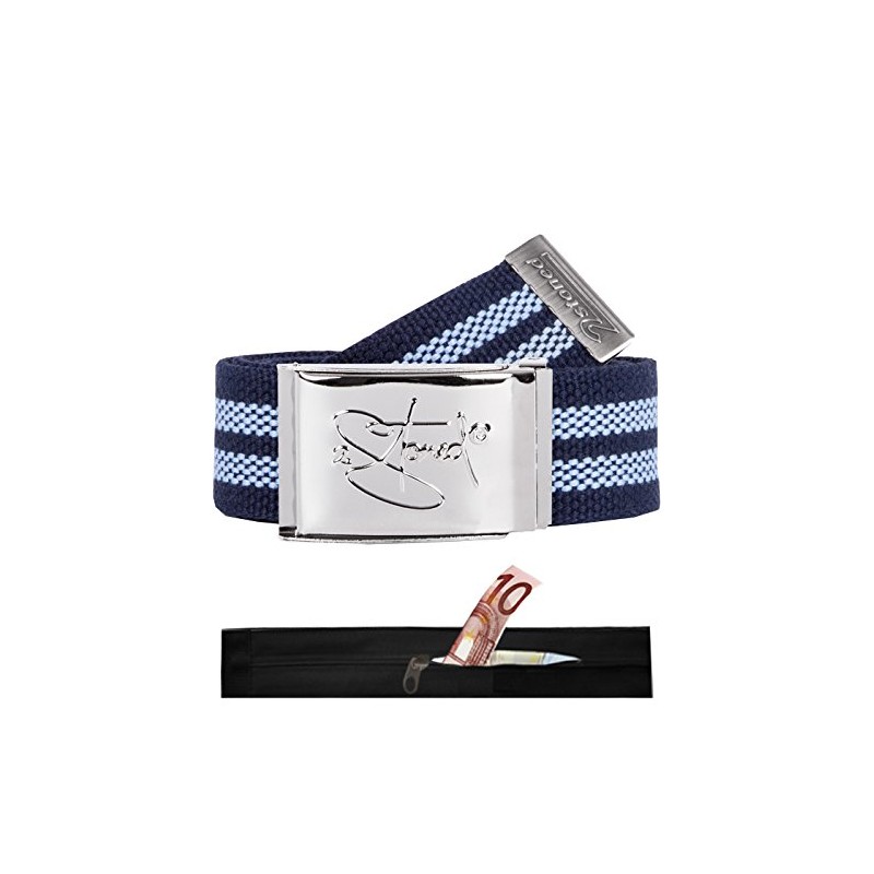 Original 2stoned Tresor Classic Embossed Belt/Money Belt with Chrome Buckle